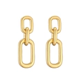 Orecchini a catena con maglie rettangolari placcati in oro 18K con finitura lucida - Oro Ovale