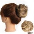 Messy bun hairpiece extension in blonde highlights 12H24 color for women hair volume - 12H24 (Golden Brown Highlights)
