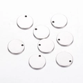 Set mit acht runden silbernen Edelstahlanhängern für die DIY-Schmuckherstellung - 12mm / Stahlfarbe