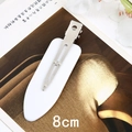 Weißer 8cm nahtloser Haarclip mit silberner Metall-Entenschnabelklemme für Styling - 19# Haarspange Ohne Knicke / 8cm / Weiß
