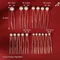 Set of 18 handmade bridal pearl hair pins in various sizes for wedding hairstyles - HS-J6224 18Pcs Light Gold Pearl Hair Pin Set