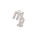 Gros plan d'un pendentif signe Vierge en argent avec zircons sertis et finition brillante - Argent Vierge