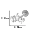 Silver titanium labret stud with five marquise-cut zircons measuring 0.54cm by 0.82cm - 5-Stone Curved Cluster (T2528-1# Silver)