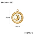 Detail showing dimensions of gold moon pendant with white shell inlay, size 1.7x1.4cm - Gold Moon With Shell (BP43664D2E0)