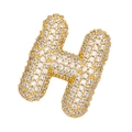 Pendentif lettre H plaqué or 18K orné de zircons blancs étincelants sertis pavé - H (Pendentif Unique)