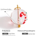 Gouden roestvrijstalen kersthanger met zuurstok voor DIY-sieraden maken projecten - Zuurstok Sneeuwvlok Bal (PJ92603)