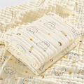 Creamy white 6-layer cotton gauze baby towel with cute bunny and sweet embroidery - 4-Layer 70*90cm / Rainbow Star Rabbit