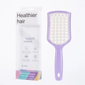 Lila entwirrende Haarbürste mit Massageborsten in transparenter Verpackungsbox - Helllila Griff Weiße Zähne (In Box)