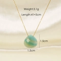 Light green heart natural stone necklace with gold chain and 3.1g weight display - Amazonite