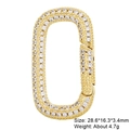 Gold-plated oval clasp with micro-set zircon stones for DIY jewelry making - Style 32: Copper Micro-set Zircon Connecting Clasp