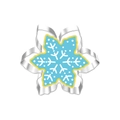 Macro shot of snowflake cookie cutter made of stainless steel with blue decorative pattern - Snowflake 7021