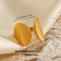 Golden starfish seashell open ring in stainless steel with 1.7cm inner diameter size - Double Shell Open Style (1020)