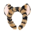 Tiger stripe faux fur headband with orange and black plush ears for animal cosplay - Yellow Tiger Headband