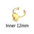 Adjustable golden stainless steel ring base with 12mm inner diameter tray for DIY jewelry - Inner Diameter 12mm / Gold