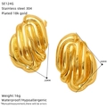 Technische Daten von vergoldeten geflochtenen Ohrsteckern mit 20x30mm Abmessungen - Gedrehter Geometrischer Stil (SE124G) / Gold