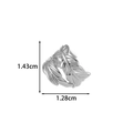 Minimalist silver feather C-shaped ear cuff with dimensions 1.43cm by 1.28cm - Feather Shape (2626-1#) / Silver