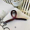 Deep purple transparent hanger hair claw clip with cross twist design and metal spring - 13cm Hanger Type / Translucent Purple Gradient