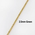 Green 2.5mm tennis chain necklace featuring round cut zircons in a gold plated finish - Green Zircon 2.5mm Necklace