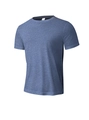 Slim fit men's heathered blue athletic short sleeve t-shirt in breathable polyester - Sapphire Blue