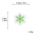 White and green snowflake embroidered patch with dimensions 3.5x3.8cm for DIY decor - 3.5x3.8cm / 11201-Green Snowflake