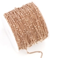 Roll of 18k rose gold stainless steel bead link chain for DIY jewelry making - 1.5mm Chain / 2.0mm Bead / Rose Gold