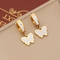 Boucles d'oreilles papillon dorées avec pavé de cristaux blancs sur écrin - 3# Style Papillon Délicat / Doré
