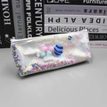 Star Travel planet liquid glitter makeup bag in white holographic laser finish - Pencil Case White