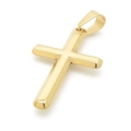 Polished golden stainless steel cross pendant with a smooth reflective finish - Gold Style (KP115614-HR)