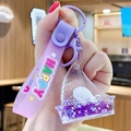 Purple goldfish keychain with liquid drift bottle pendant and happy silicone wristlet strap - Ocean Creature - Seal