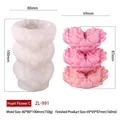 3D rose heart silicone mold for DIY candles with sample flower heart finished product - Heart Flower C ZL-991