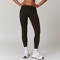 Dark coffee high-waisted compression leggings for women with a matte sculpting finish - S / Black Coffee