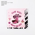 Rosa Western-Cowgirl-Partyservietten mit Kuhmuster-Stiefeln und Kaktus-Motiven - Servietten