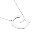 Polished silver stainless steel necklace with a minimalist capital letter G pendant - Letter G (KN26363-K)