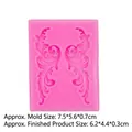 Pink silicone mold for fondant cake lace with classic scroll pattern 7.5x5.6cm - 2# Symmetrical Scroll / Pink