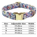 Hundehalsband mit Blumenmuster und Metallschnalle inklusive Größentabelle - Einzelnes Halsband / Größe XS(19-28cm) / Hellblau Floral