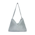 Chic silver rhinestone mesh shoulder bag for women featuring a shimmering party design - 27*20*5cm / Silver