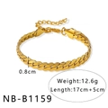 Polished gold multi-layer tassel chain bracelet for women in non-fading stainless steel - Flat Polished Chain (NB-B1159)