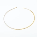 Dettaglio della catena cubana dorata e collana tennis in zircone con chiusura a moschettone - Collana a Catena Tennis Cubana Patchwork Oro