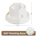 White 360 rotating desktop organizer with 6 slots for stationery and office storage - Rotating Style / Off White