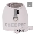 Reflective beige grey dog harness vest and leash set with breathable mesh by CHEEPET - S / Grey-Beige