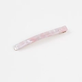 Pinza de pelo de acetato marmoleado rosa con cierre de metal dorado para mujer - Rosa Concha