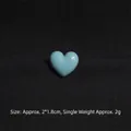 Cute light blue heart-shaped resin badge pin for bags and shoes, size 2x1.8cm - Colorful Heart Small / Grey Blue