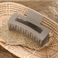 Matte morandi grey square shark hair claw clip in a minimalist geometric design - 8.5cm Grey
