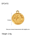 Macro shot of 15.5mm gold plated starfish pendant with embossed ocean wave texture - Gold Starfish DFC47G