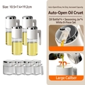 8-piece set of white airtight spice jars and auto-flip oil bottles with glass bodies - 【8 Piece Set】 4 Oil Bottles + 4 Seasoning Jars