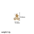 Detail view of 16.8mm x 13.3mm golden cherry pendant with heart-shaped crystals - White Heart Cherry (TP025-WT)