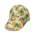 Dames honkbalpet met bananenbladprint en gebogen rand voor een zomerse tropische look - Wit Bananenblad