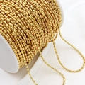 Spool of 18K gold-plated copper oval bead chain for DIY jewelry making and crafts - 2.3mm Rice Bead Chain / Thick Silver