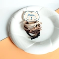 Elastic hair ties in brown tones with bow details on a cat-shaped card - Set of 5 / Mixed Coffee