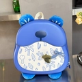 Mochila infantil azul rígida con orejas 3D, estampado vegetal y colgante de bellota - Azul